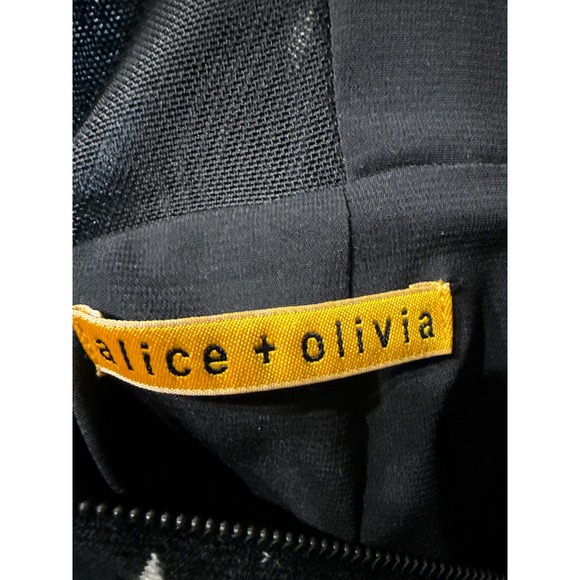 Alice + Olivia Everleigh Houndstooth Shift Dress Size 6 Black White Sleeveless - Picture 7 of 7